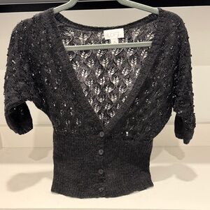 LOFT Black Knit Button-Up Sweater. Size XS